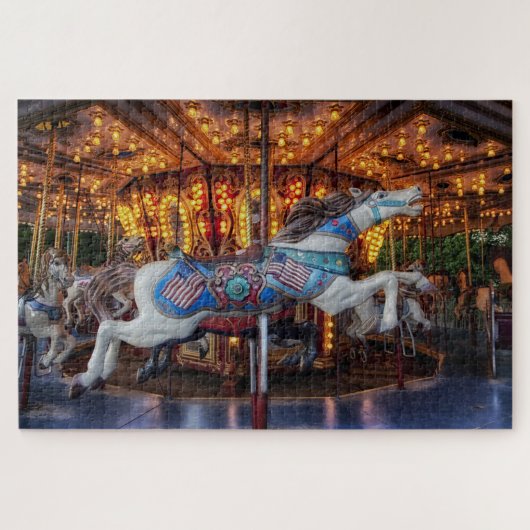 carrouselpaarden puzzel legpuzzel (Horizontaal)