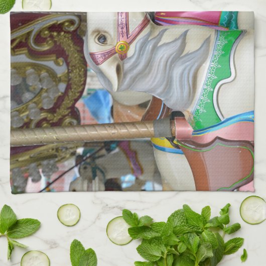 Carrouselpaarden Theedoek (Gevouwen)