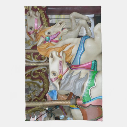 Carrouselpaarden Theedoek (Verticaal)