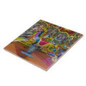 Carrouselpaarden uitzichten keramische tegel tegeltje (Zijkant)