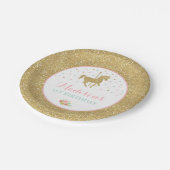 Carrouselroze en goudpapieren Bord 7-inch Bord (Gekanteld)