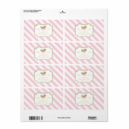 Carrouselwaterflesetiketten Etiket (Full Sheet)