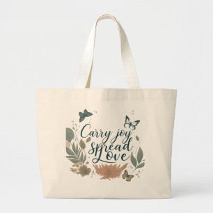 Carry Joy, Spread Love beroemd gemaakt door Jumbo Grote Tote Bag