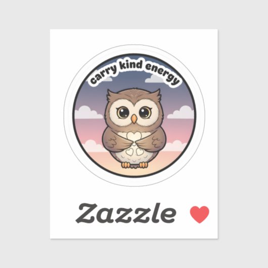 Carry Kind Energy Cute Owl Sticker | Aesthetic  (Vel)