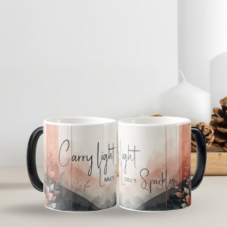 Carry Light,Leave Sparkles Mug-Watercolor Floral  Magische Mok