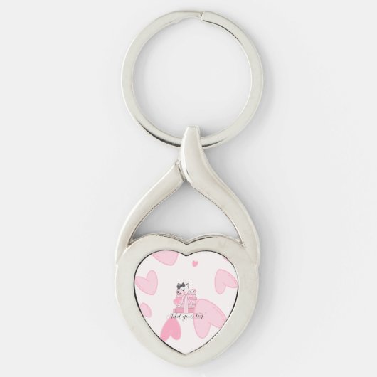 Carry Love & Books – Cat Twisted Heart Keychain (Voorkant)