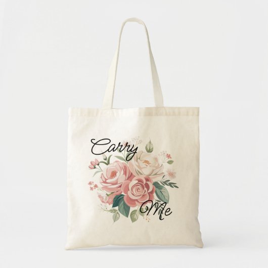 Carry Me Pink Rose Boeket Bloemen Tote Bag (Voorkant)