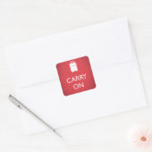 CARRY ON- Bagage - Grappig Rood Vierkante Sticker (Envelop)
