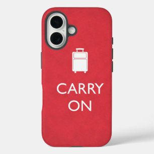 CARRY ON - Luggage - Funny Red iPhone 16 Hoesje