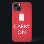CARRY ON - Luggage - Funny Red iPad Case<br><div class="desc">Here's a funny gift that pokes fun at the Keep Calm trend. Featuring a stylized graphic of a carry on follow-up with the wording "Carry On" with a softly textured red background, this is is the perfect case to protect your iPad. Fun, clever, kleurstof en a bit silly. Grab one...</div>