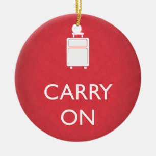 CARRY ON - Luggage - Funny Red Keramisch Ornament