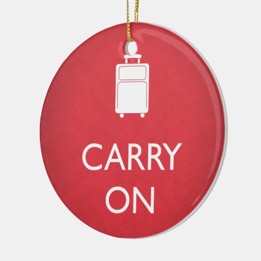 CARRY ON - Luggage - Funny Red Keramisch Ornament (Links)