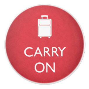 CARRY ON - Luggage - Funny Red Keramische Knop
