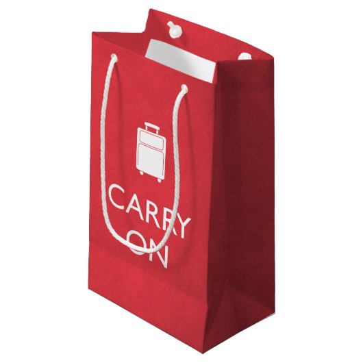 CARRY ON - Luggage - Funny Red Klein Cadeauzakje (Voorkant Gekanteld)