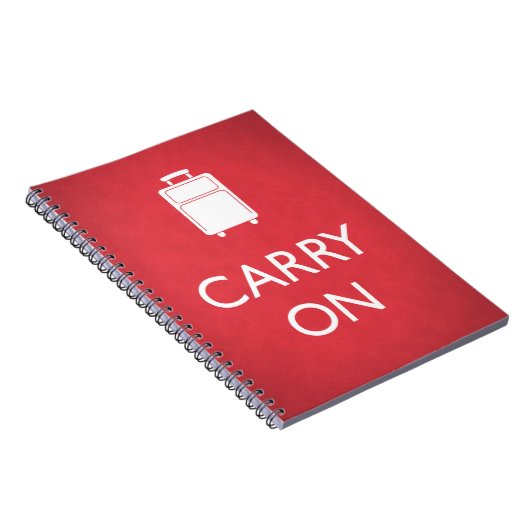 CARRY ON - Luggage - Funny Red Notitieboek (Rechterzijde)