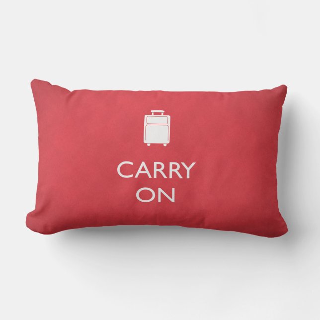 CARRY ON - Luggage - Funny Red Pillow Kussen (Voorkant)