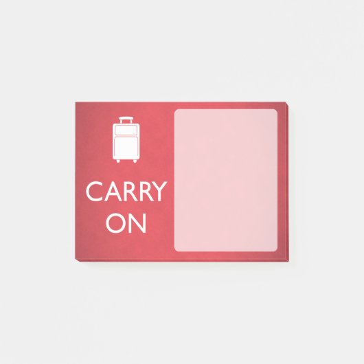 CARRY ON - Luggage - Funny Red Post-it® Notes (Voorkant)