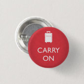 CARRY ON - Luggage - Funny Red Ronde Button 3,2 Cm (Voorkant /achterkant)