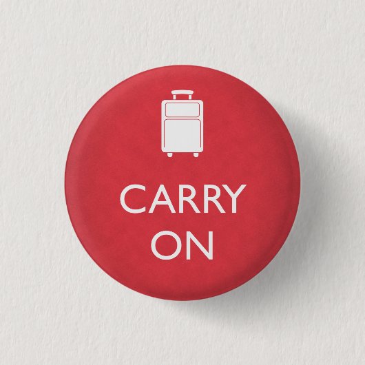 CARRY ON - Luggage - Funny Red Ronde Button 3,2 Cm (Voorkant)