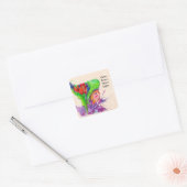 Carry Peace, Share Light – Custom Flower Fairy Vierkante Sticker (Envelop)