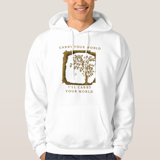 Carry Your World – Golden Design Hoodie (Voorkant)