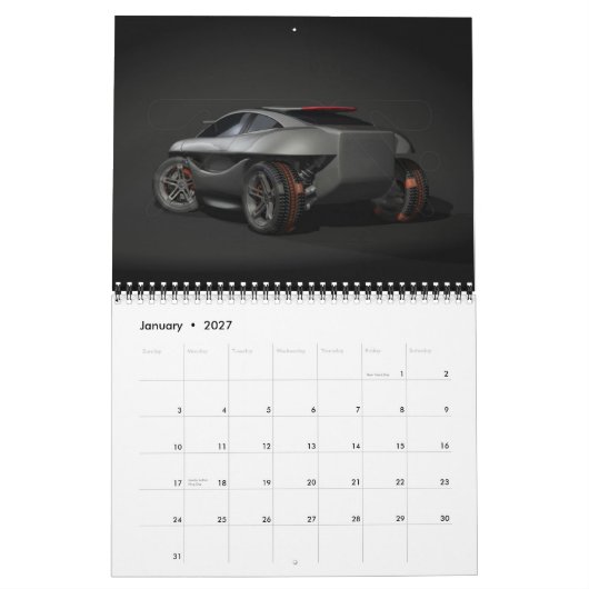 Cars 2008-kalender voor concept kalender (Jan 2027)