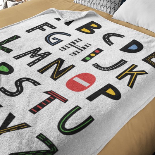 Cars Alphabet Nursery Kinder Room Fleece Deken