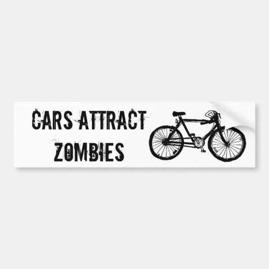 CARS ATTRACT ZOMBIE BUMPERSTICKER (Voorkant)