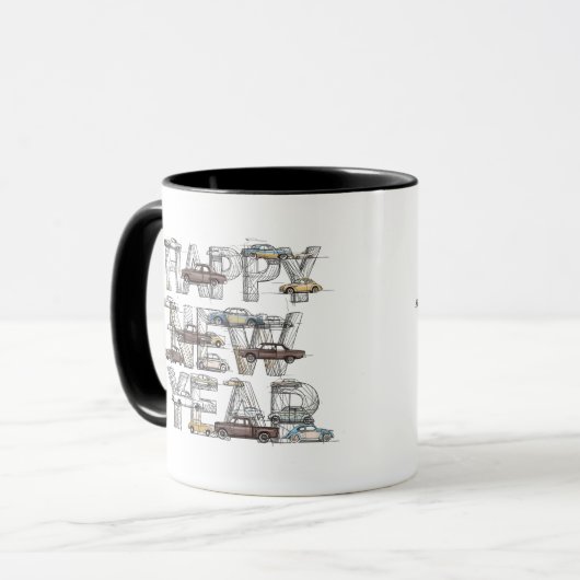 cars lovers mug for new year mok (Voorkant links)