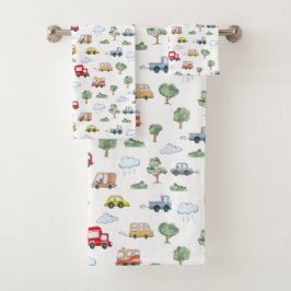 Cars Pattern Bad Handdoek