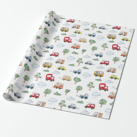 Cars Pattern Cadeaupapier (Uitgerold)