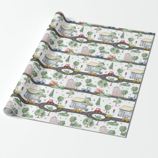 Cars Pattern Cadeaupapier (Uitgerold)