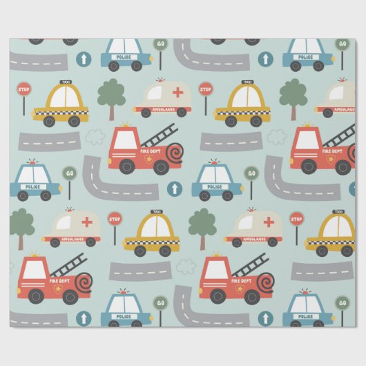 Cars Pattern kids  Cadeaupapier (Vlak)