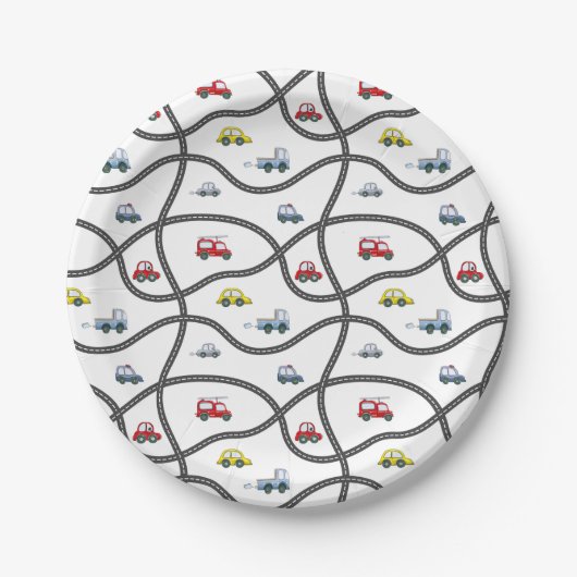 Cars Pattern Papieren Bordje (Voorkant)