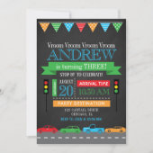 Cars schoolbord verjaardagsfeestje kaart (Voorkant)