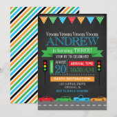 Cars schoolbord verjaardagsfeestje kaart (Voorkant / Achterkant)