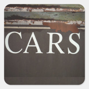 CARS Tow Truck Vintage Car Sign Vierkante Sticker