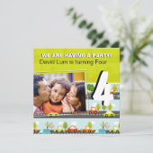 CARS & TRUCKS Boys Birthday Party Invitation Kaart (Staand voorkant)