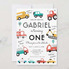 Cars & Trucks City Transportation verjaardagsfeest Kaart