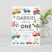 Cars & Trucks City Transportation verjaardagsfeest Kaart (Staand voorkant)