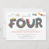 Cars & Trucks City Transportation VIERDE VERJAARDA Kaart (Voorkant)