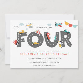 Cars & Trucks City Transportation VIERDE VERJAARDA Kaart