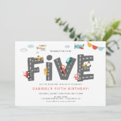 Cars & Trucks City Transportation vijfde verjaarda Kaart (Staand voorkant)