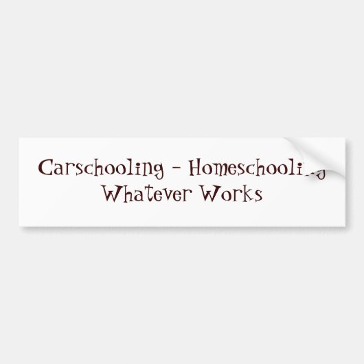 Carschool - Homeselectie van alles Bumpersticker (Voorkant)