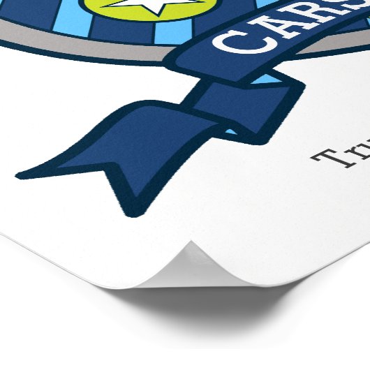 Carson boys C name betekent green blue crest poste Poster (Hoek)