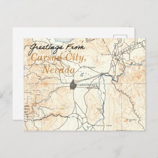 Carson City Nevada  kaart (Voorkant / Achterkant)