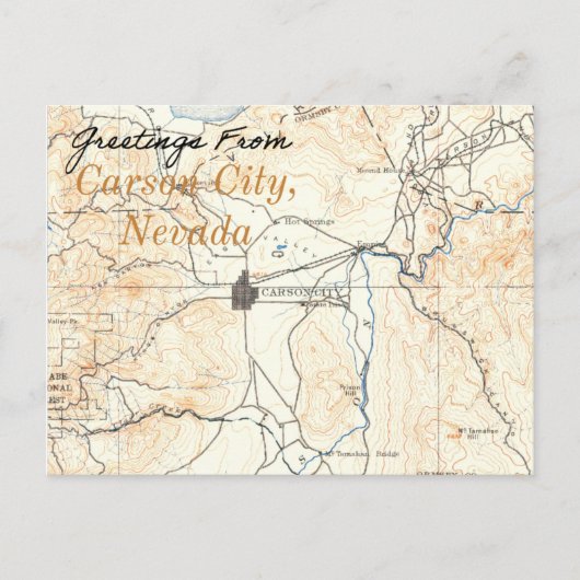 Carson City Nevada  kaart (Voorkant)