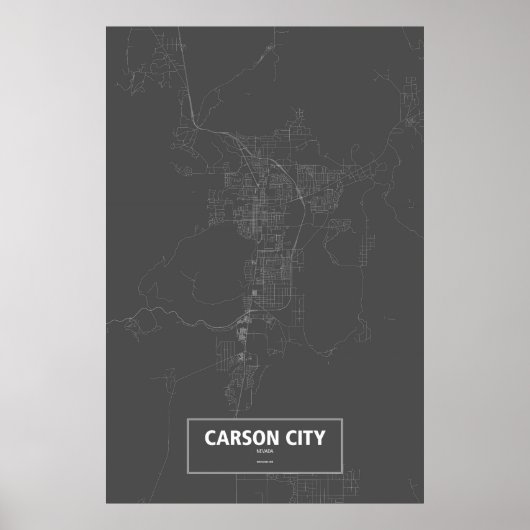 Carson City, Nevada (zwart wit) Poster (Voorkant)