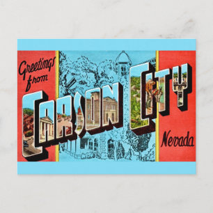 Carson City NV Retro Groet Briefkaart