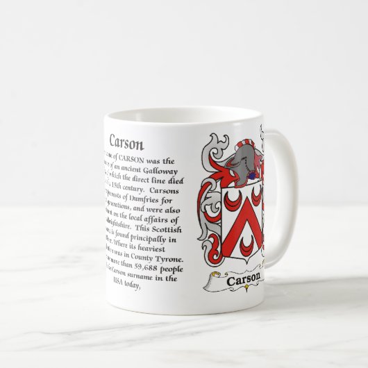 Carson Family Coat of Arms mok (Voorkant rechts)
